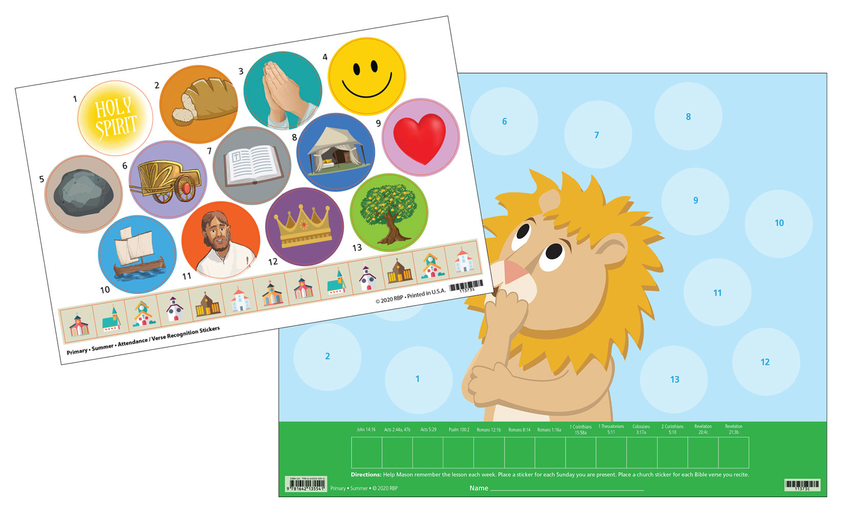 Primary Attendance/Verse Charts and Stickers <br>Summer 2026