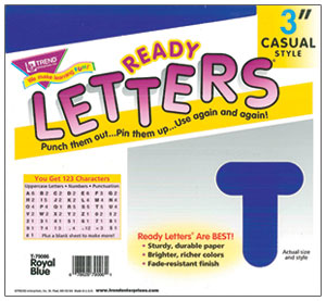 4" Blue Ready Letters