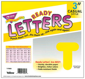 4" Yellow Ready Letters